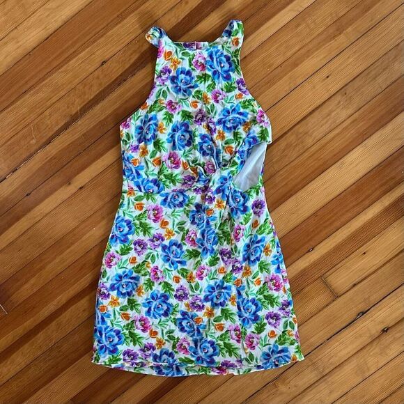 For Love & Lemons Lucy Mini Dress Bright Floral Print Size M - Picture 2 of 6